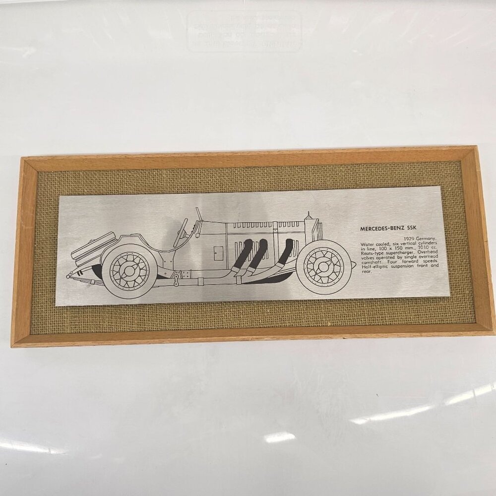 Vintage Collector's Mercedes-Benz SSK 1929 Germany Steel Reproduction Wall Art